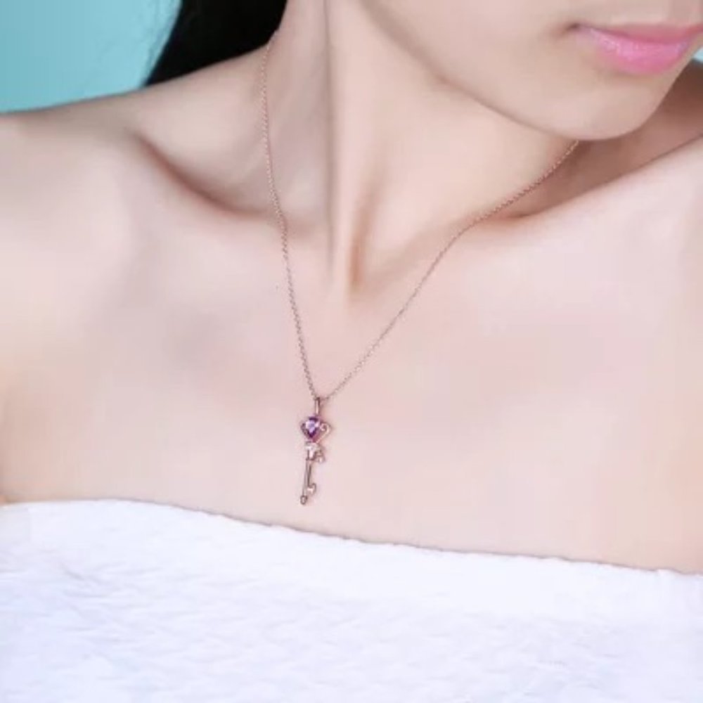 0.40ct Genuine Amethyst S925 Necklace - Picture 8 of 12